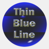 Thin Blue Line Ronde Sticker (Voorkant)