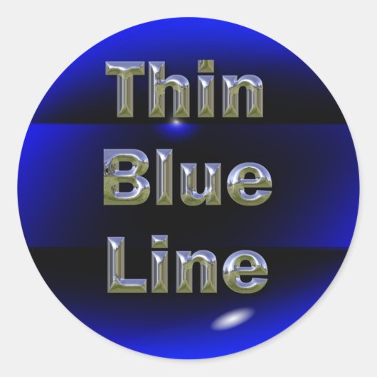 Thin Blue Line Ronde Sticker (Voorkant)