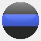 Thin Blue Line Ronde Sticker (Voorkant)