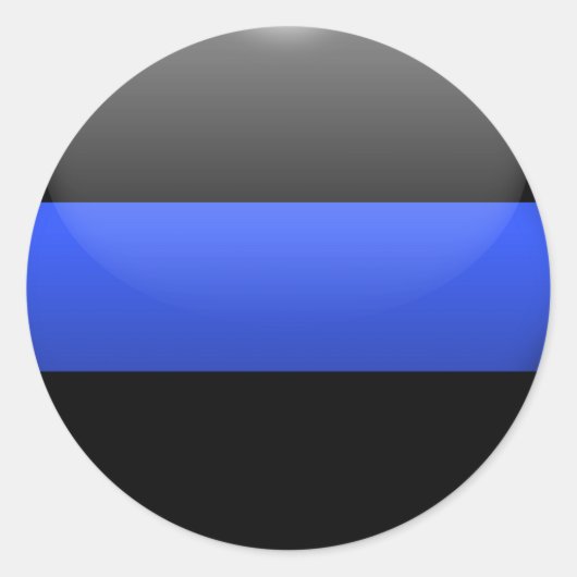 Thin Blue Line Ronde Sticker (Voorkant)