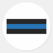 Thin Blue Line Ronde Sticker (Voorkant)