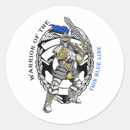 THIN BLUE LINE RONDE STICKER (Voorkant)