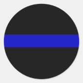 Thin Blue Line Ronde Sticker (Voorkant)