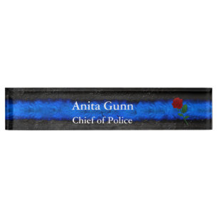 Thin Blue Line - Roos Desk Name plate Naambordje