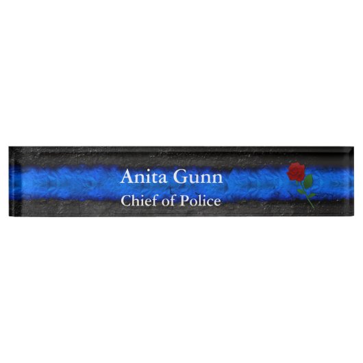 Thin Blue Line - Roos Desk Name plate Naambordje (Voorkant)