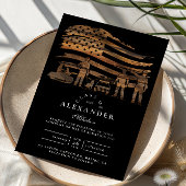 Thin Blue Line Rustic Police Graduation Kaart