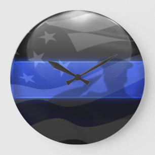Thin Blue Line Salute Vlag Grote Klok