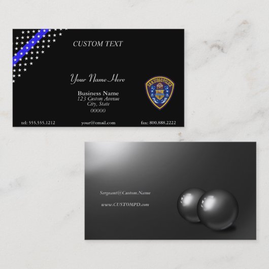 Thin Blue Line San Diego PD Visitekaartje (Voorkant / Achterkant)