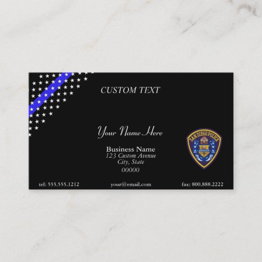 Thin Blue Line San Diego PD Visitekaartje (Voorkant)