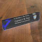 Thin Blue Line Santa Monica Patch Desk Name Bord Naambordje (Zijkant)