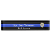 Thin Blue Line - sergeant Badge Rank Naambordje (Voorkant)