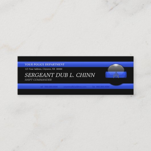 Thin Blue Line Sergeant Custom Visitekaartje (Voorkant)