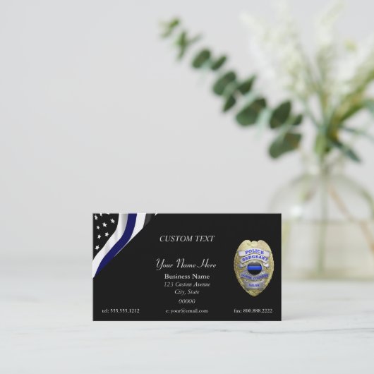 Thin Blue Line Sergeant Visitekaartje (Staand voorkant)