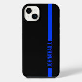 Thin Blue Line Serviceman | Naam op streep iPhone Hoesje (Achterkant)