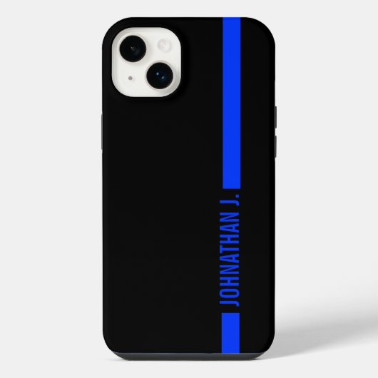 Thin Blue Line Serviceman | Naam op streep iPhone Hoesje (Achterkant)