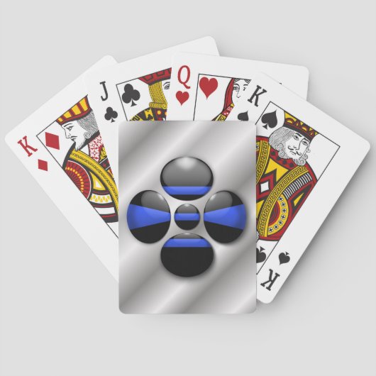 Thin Blue Line Shamrock Button Pokerkaarten (Achterkant)