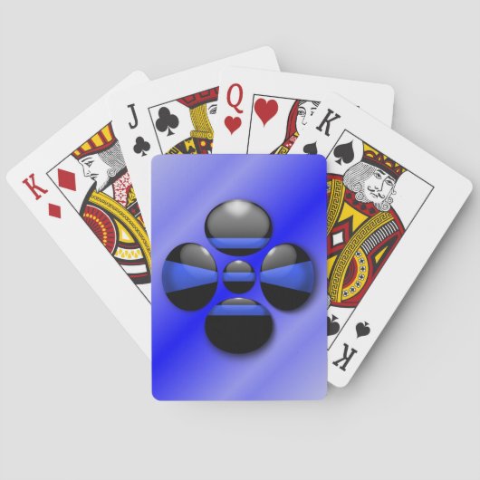 Thin Blue Line Shamrock Button Pokerkaarten (Achterkant)