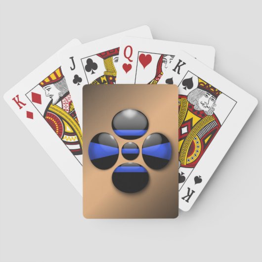 Thin Blue Line Shamrock Button Pokerkaarten (Achterkant)