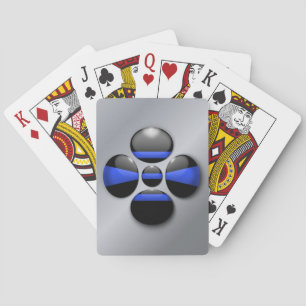 Thin Blue Line Shamrock Button Pokerkaarten