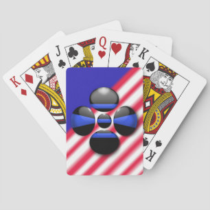 Thin Blue Line Shamrock Button Pokerkaarten