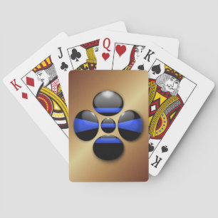 Thin Blue Line Shamrock Button Pokerkaarten