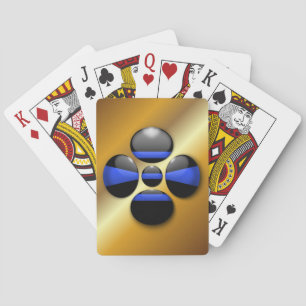 Thin Blue Line Shamrock Button Pokerkaarten