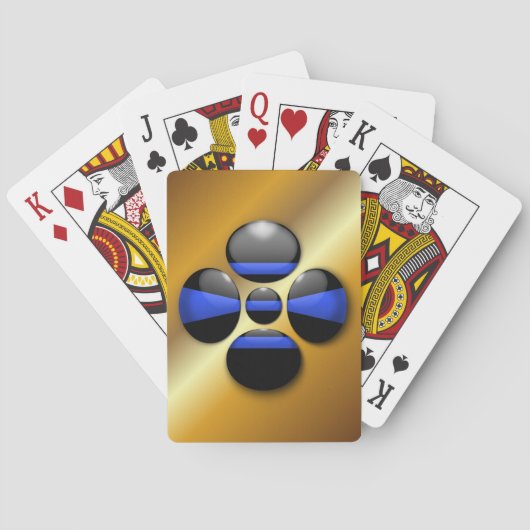 Thin Blue Line Shamrock Button Pokerkaarten (Achterkant)