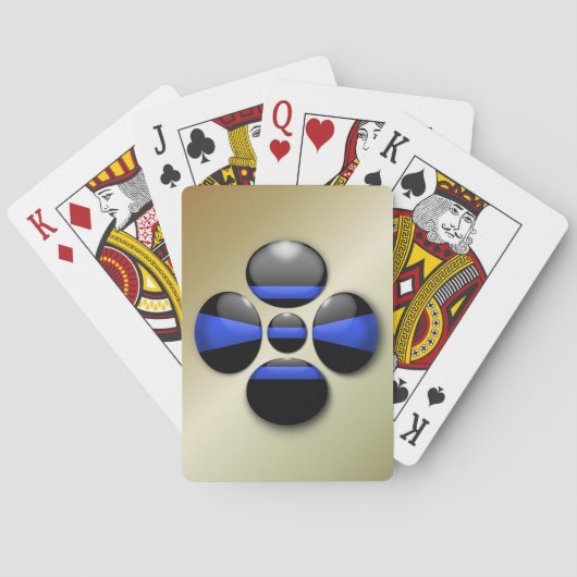 Thin Blue Line Shamrock Button Speelkaarten (Achterkant)