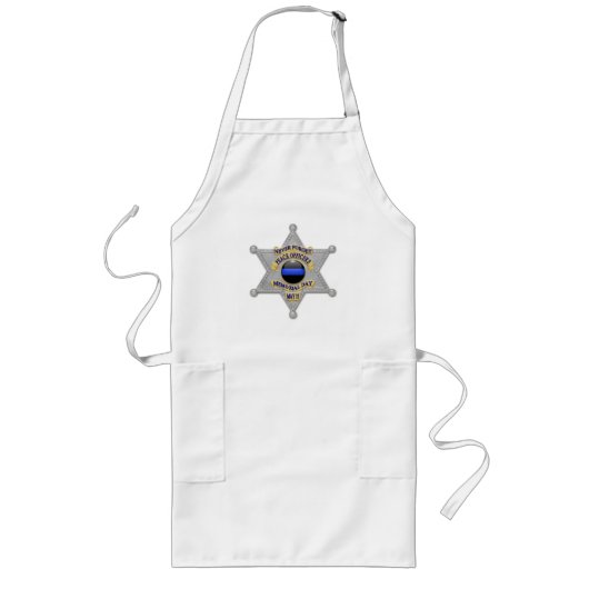 Thin Blue Line Sheriff Badge Lang Schort (Voorkant)