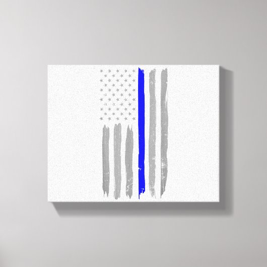  Thin Blue Line Shirt Politie Ondersteuning USA FL Canvas Afdruk (Voorkant)