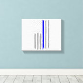  Thin Blue Line Shirt Politie Ondersteuning USA FL Canvas Afdruk (Insitu (Houten vloer))