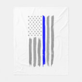  Thin Blue Line Shirt Politie Ondersteuning USA FL Fleece Deken (Voorkant)