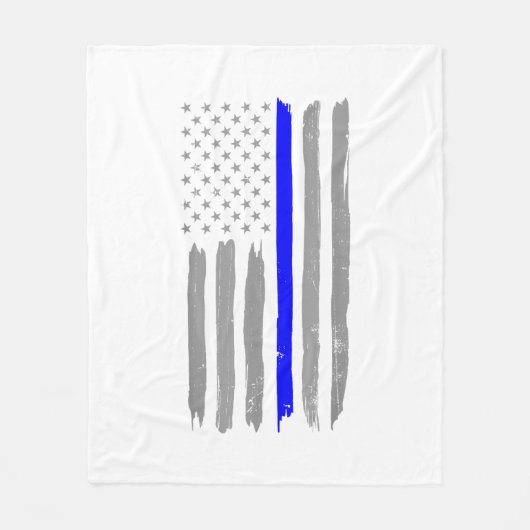  Thin Blue Line Shirt Politie Ondersteuning USA FL Fleece Deken (Voorkant)