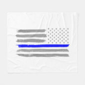  Thin Blue Line Shirt Politie Ondersteuning USA FL Fleece Deken (Voorkant (Horizontaal))