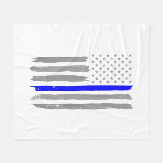  Thin Blue Line Shirt Politie Ondersteuning USA FL Fleece Deken (Voorkant (Horizontaal))
