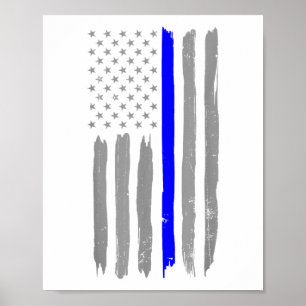  Thin Blue Line Shirt Politie Ondersteuning USA FL Poster
