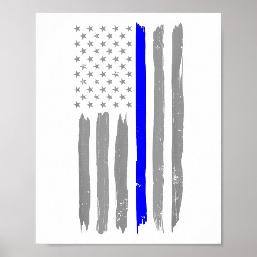  Thin Blue Line Shirt Politie Ondersteuning USA FL Poster (Voorkant)