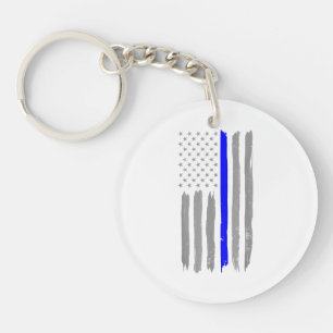 Thin Blue Line Shirt Politie Ondersteuning USA FL Sleutelhanger