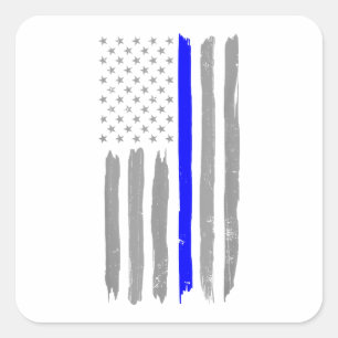 Thin Blue Line Shirt Politie Ondersteuning USA FL Vierkante Sticker