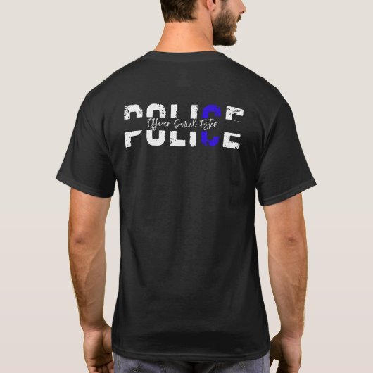 Thin Blue Line Shirt voor wetshandhaving (Achterkant)