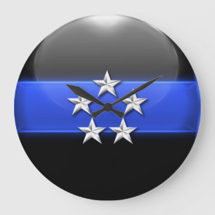 Thin Blue Line - Silver 5-Star Chief Rank Insignia Grote Klok