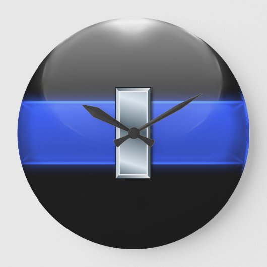 Thin Blue Line - Silver Luitenant Bar Grote Klok (Voorkant)