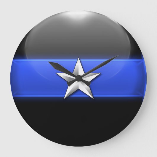 Thin Blue Line - Silver Star Police Chief Insignia Grote Klok (Voorkant)
