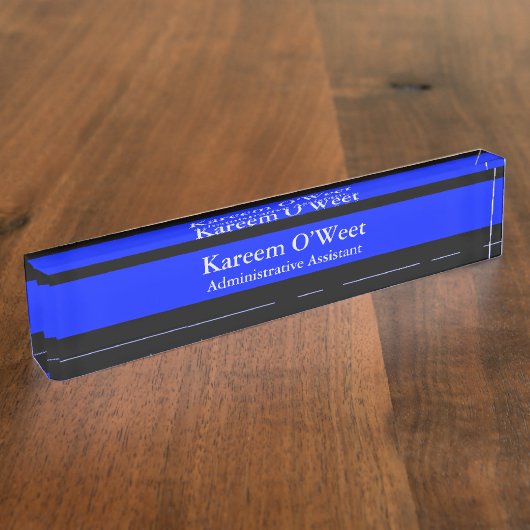 Thin Blue Line - Simple Design Name Bord Naambordje (Zijkant)