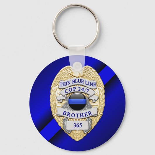 Thin Blue Line Sleutelhanger (Achterkant)