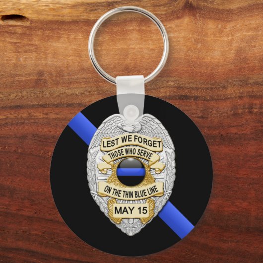 Thin Blue Line Sleutelhanger (Voorkant)