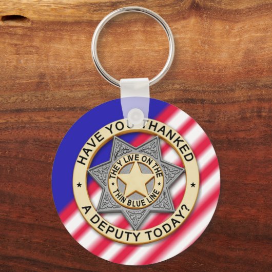 Thin Blue Line Sleutelhanger (Voorkant)