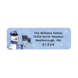 Thin Blue Line Snowman Vakantie Retouradres Etiket