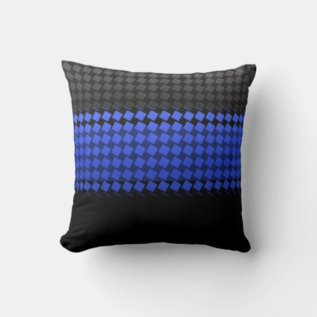 Thin Blue Line Squares Kussen (Voorkant)