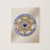 Thin Blue Line Star Badge Legpuzzel (Verticaal)